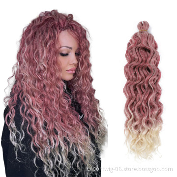 Ocean Wave Braiding Hair Extensions Crochet Braids Synthetic Hair Afro Curl Hawaii Ombre Curly Blonde Water Wave Braid For Women